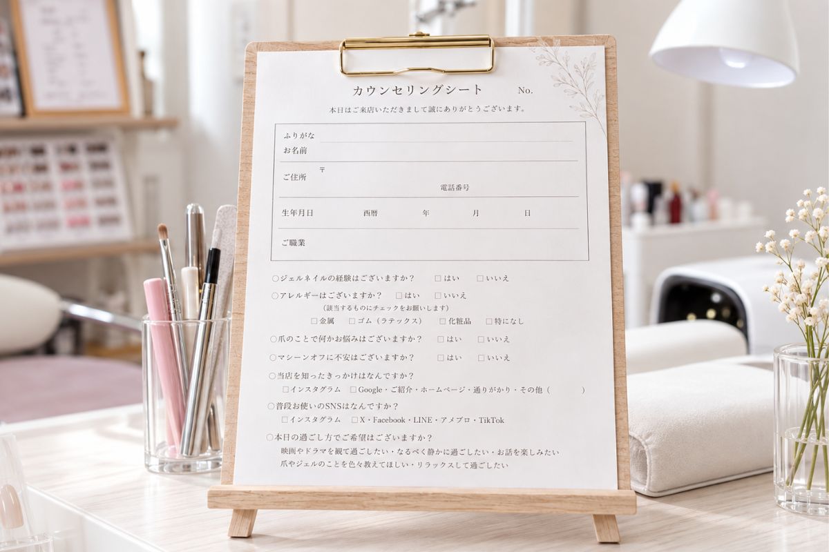 海田町 Nail House Vivian STEP4 丁寧なカウンセリングの様子